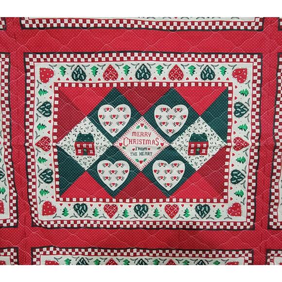 9 Quilted Cut & Sew Blocks Country Christmas Wansutta QTC Placemats Pillows - Picture 2 of 4